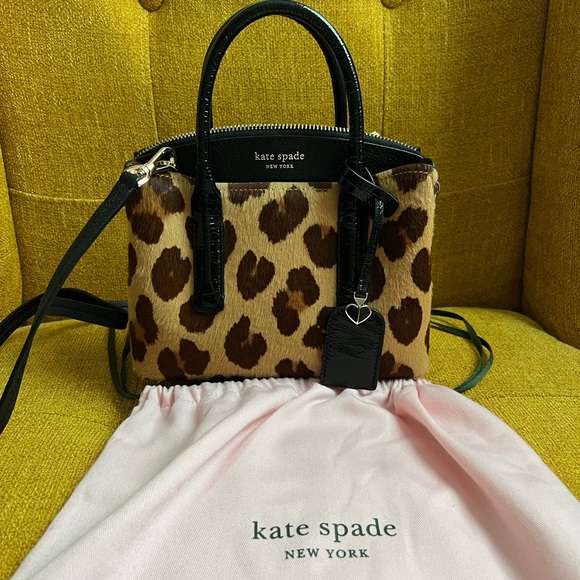 Kate Spade New York Margaux Haircalf Mini Satchel Crossbody Bag Leopard Print - Picture 12 of 12